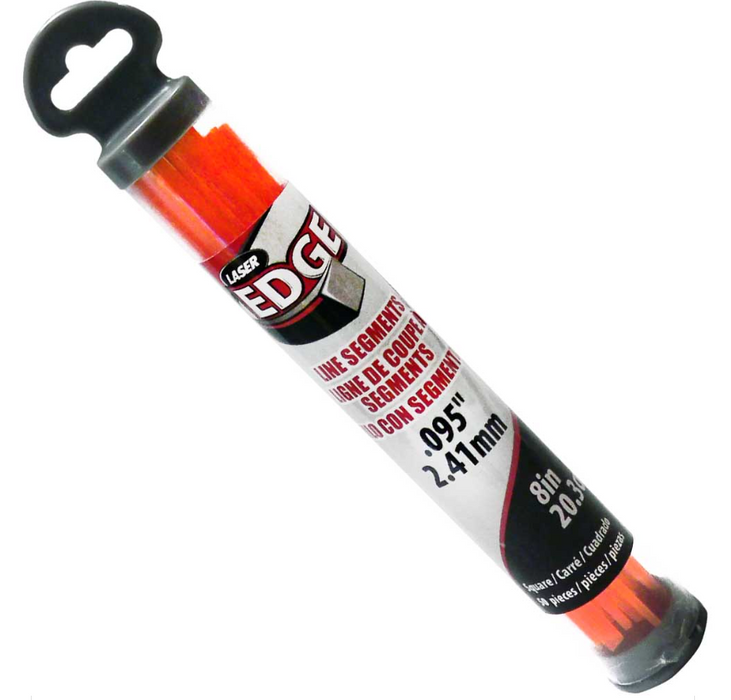 EDGE line segment tube with orange and black design on a white background